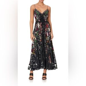 Camilla Black Embellished Floral Maxi